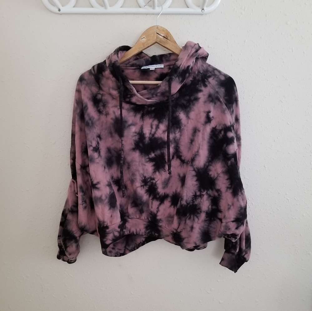 Young Fabulous & Broke Bleach Dyed Cropped Hoodie